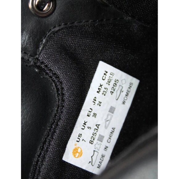 Timberland Amston Black Suede Wedge Heel Boots Womens Sz 7 Lace Up Ankle Booties - Picture 12 of 12